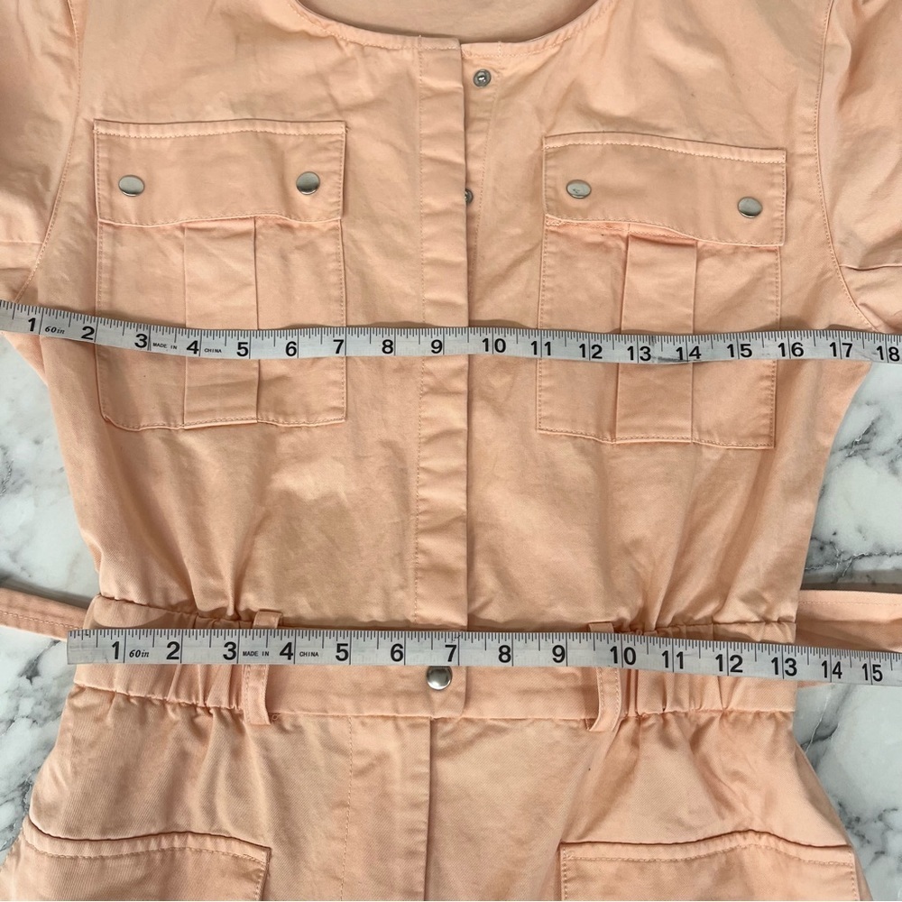 & Other Stories pocket detail utility jumpsuit in bleached peach pastel size 2 - Picture 9 of 14